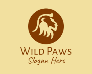 Brown Wild Lion logo design