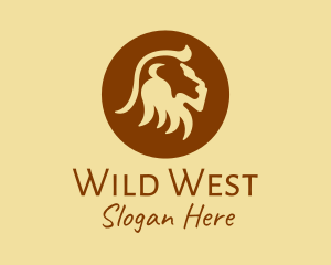 Brown Wild Lion logo design