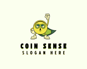 Coin Money Superhero logo design