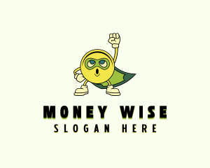 Coin Money Superhero logo design