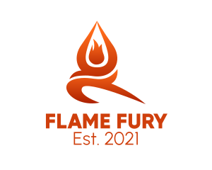 Flaming Yoga Class logo design