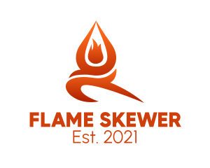 Flaming Yoga Class logo design