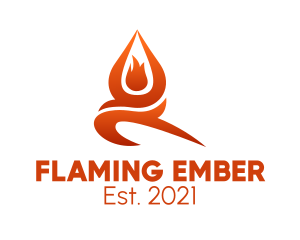 Flaming Yoga Class logo design