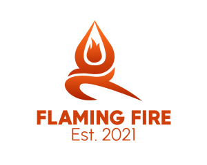 Flaming Yoga Class logo design