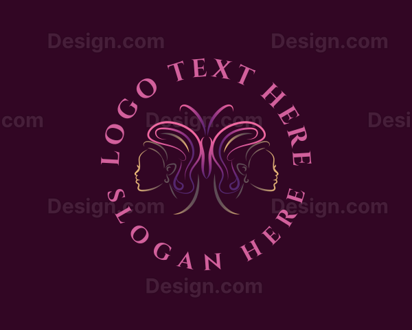 Butterfly Lady Headdress Logo