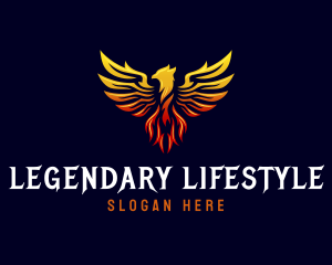 Fiery Phoenix Wings logo