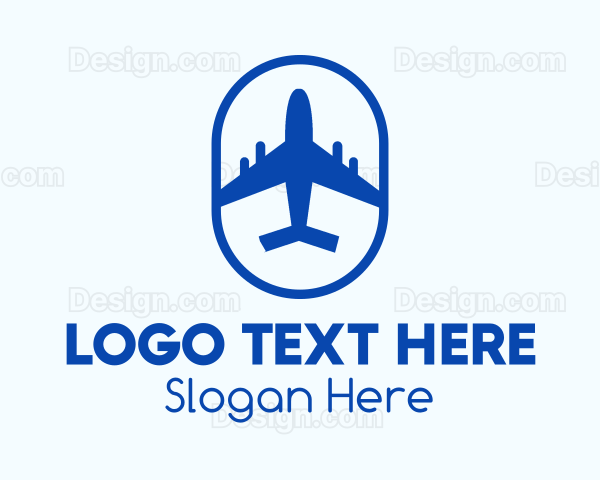 Blue Airplane Badge Logo