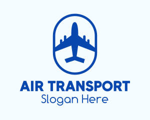 Blue Airplane Badge logo design