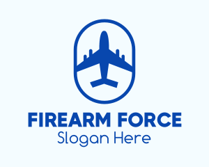 Blue Airplane Badge logo design