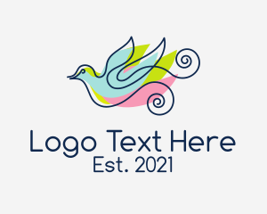 Colorful Pigeon Outline  logo