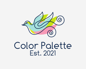 Colorful Pigeon Outline  logo design