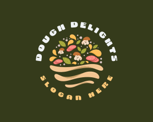 Pizza Dough Toss Ingredients logo design