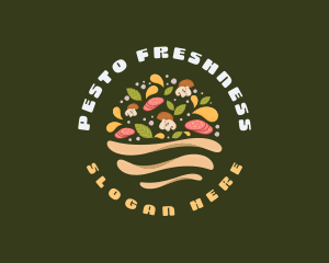 Pizza Dough Toss Ingredients logo design