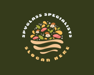 Pizza Dough Toss Ingredients logo design