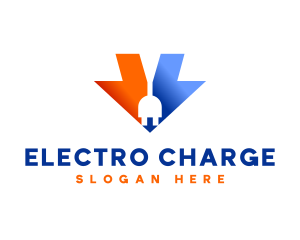 Arrow Electrical Plug Power logo design