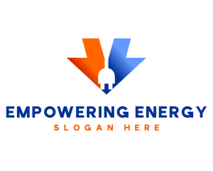 Arrow Electrical Plug Power logo design