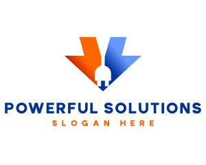 Arrow Electrical Plug Power logo design