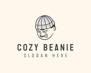 Angry Man Beanie logo design