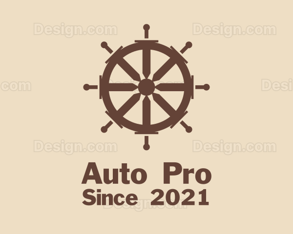 Ship Wheel Sword Logo