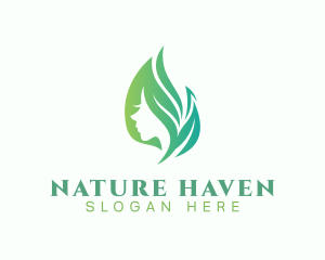 Natural Woman Leaf logo design