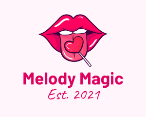 Heart Lollipop Candy Lips logo