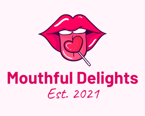 Heart Lollipop Candy Lips logo