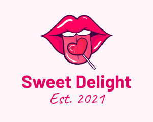 Heart Lollipop Candy Lips logo