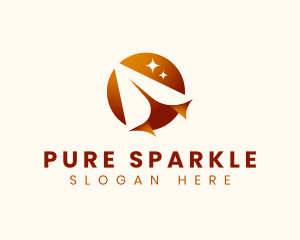 Plane Flight Sparkle logo design