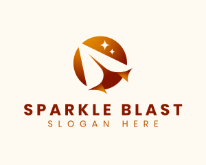 Plane Flight Sparkle logo design