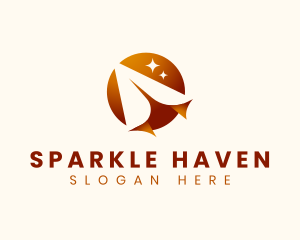 Plane Flight Sparkle logo design