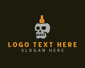 Indie - Bottle Skull Pub logo design