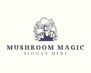 Mushroom Organic Fungus logo design