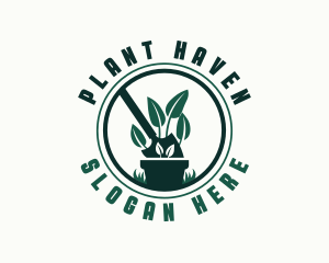 Shovel Garden Planting logo design