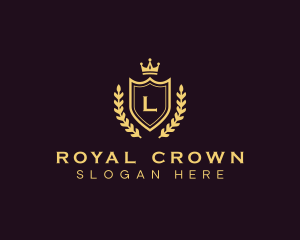 Laurel Shield Crown Royalty logo design