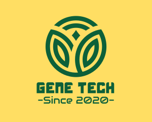 Green Wireless Tech Plant logo design