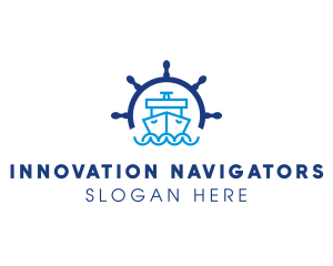 Marine Boat Ship Helm logo design