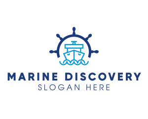 Marine Boat Ship Helm logo design