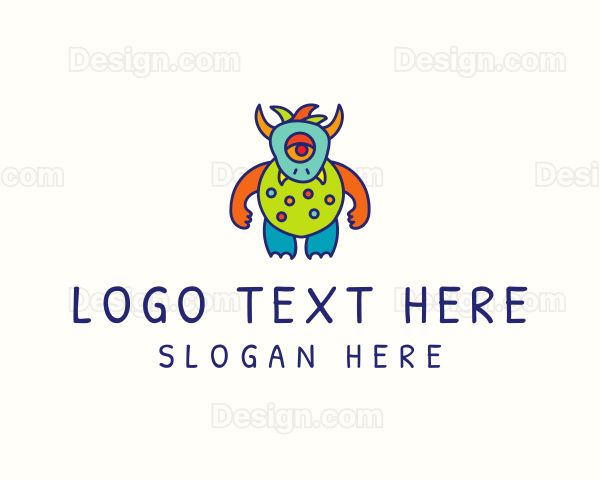 Horned Alien Monster Logo