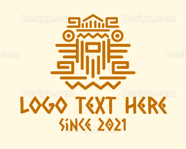 Mayan Tribe Sculpture Logo