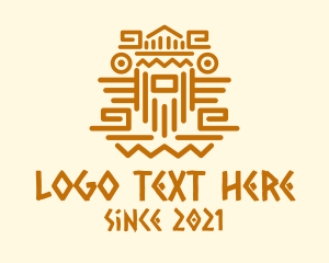 Barrier - Mayan Tribe Sculpture logo design