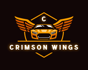 Car Wings Crest logo design