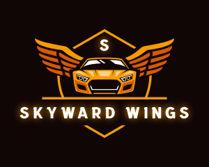 Car Wings Crest logo design