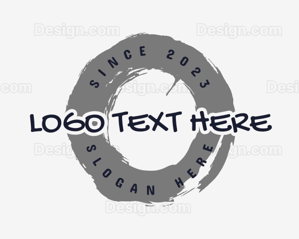 Graffiti Brush Circle Wordmark Logo