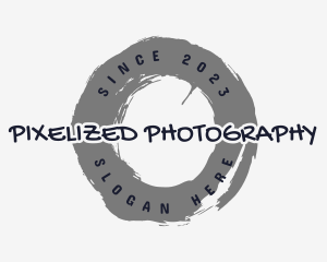 Graffiti Brush Circle Wordmark logo design