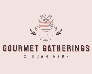 Strawberry Cake Catering logo design
