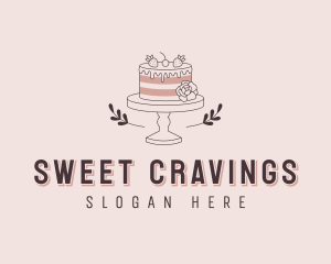 Strawberry Cake Catering logo design