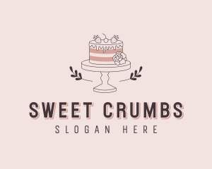 Strawberry Cake Catering logo design