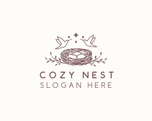 Hummingbird Egg Nest logo design