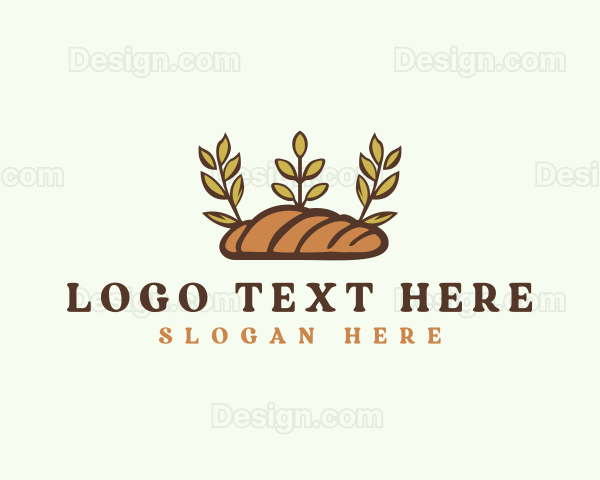 Floral Baguette Bread Logo