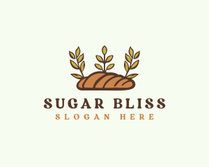 Floral Baguette Bread  logo design